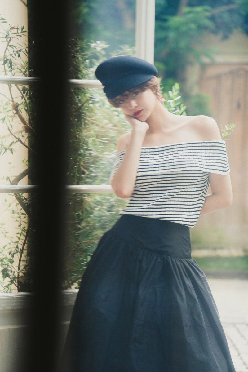 point button offshoulder knit – shéller / シェリエ