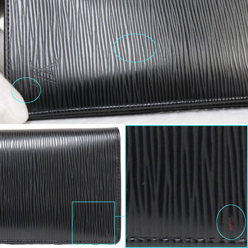 財布 ルイヴィトン ポルトフォイユ・ブラザ(M60622,旧型)エピ/ネーム入り