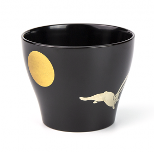 カップ酒器-越前塗 ちょこわん黒 日月［1客］ | 越前漆器粂治郎