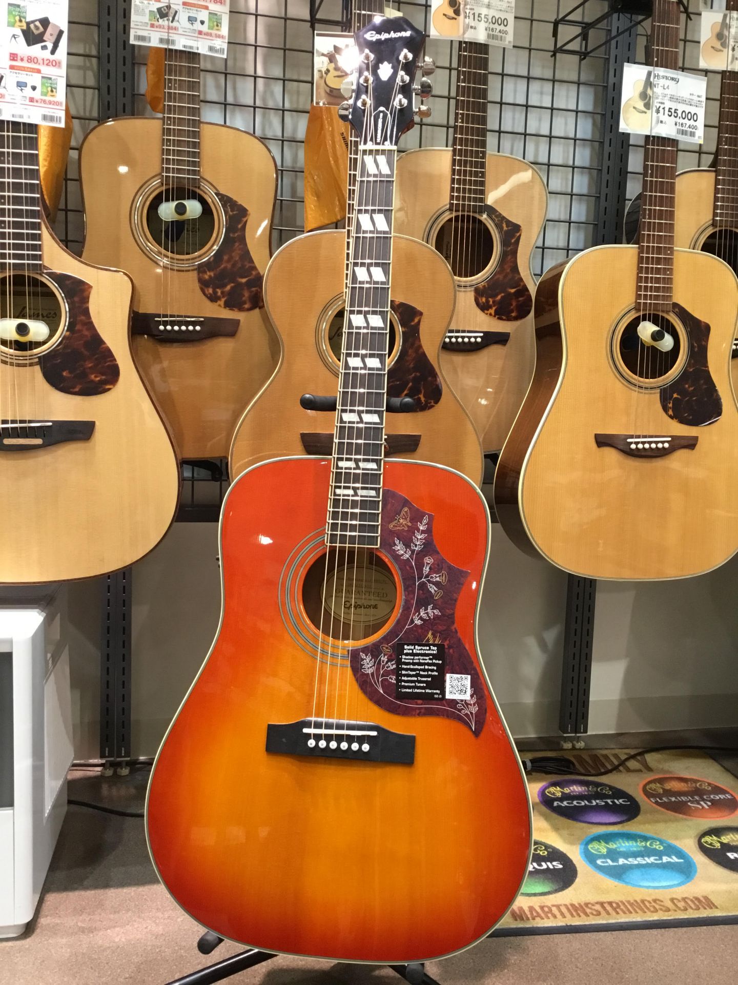 エレアコギター】Epiphone/Hummingbird PRO Faded Cherry Burst入荷