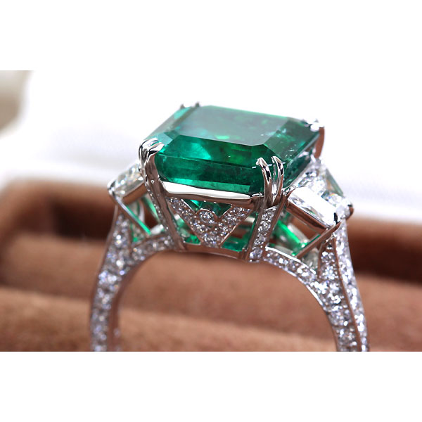 HANDMADE】PT950 5.001ctコロンビア産 エメラルド リング 1.4ct