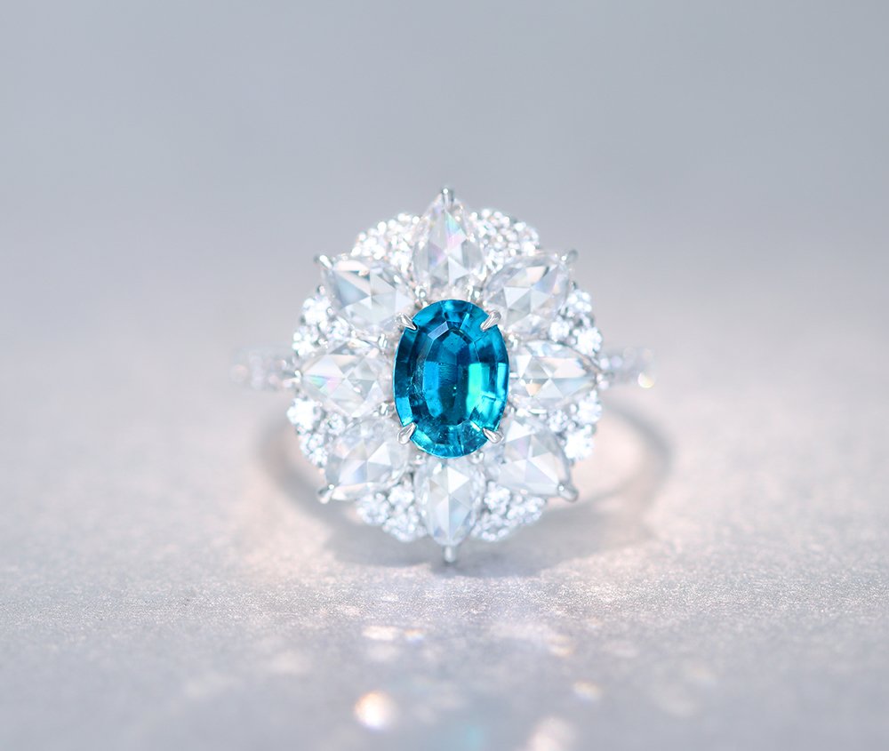 HANDMADE】PT950 パライバトルマリン ブラジル産 0.829ct ダイヤモンド