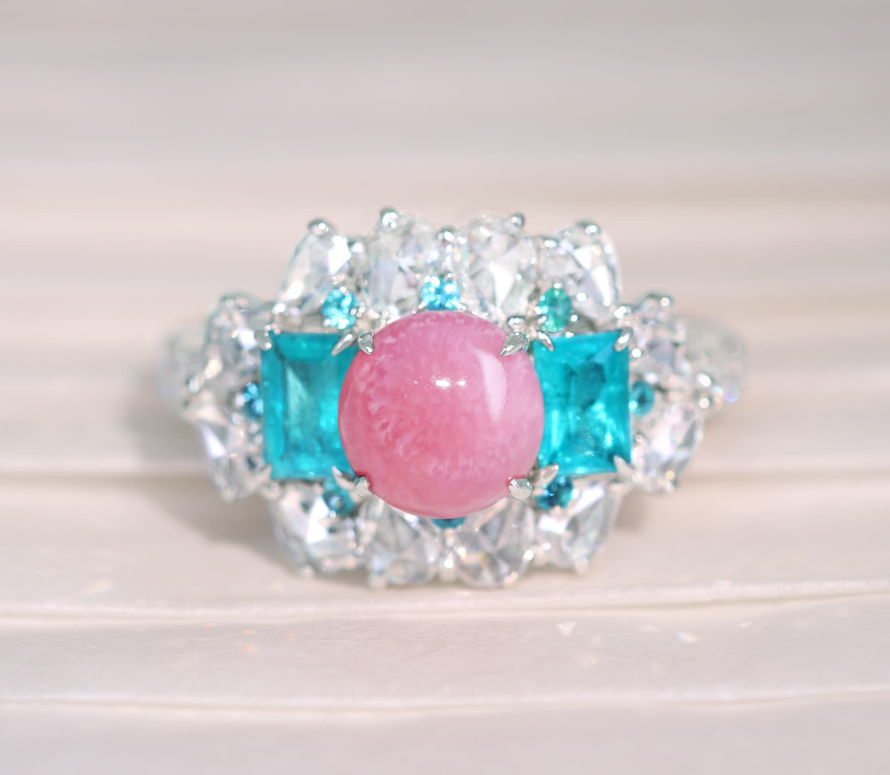 HANDMADE】PT950 コンクパール 1.82ct ダイヤモンド 0.927ct パライバ