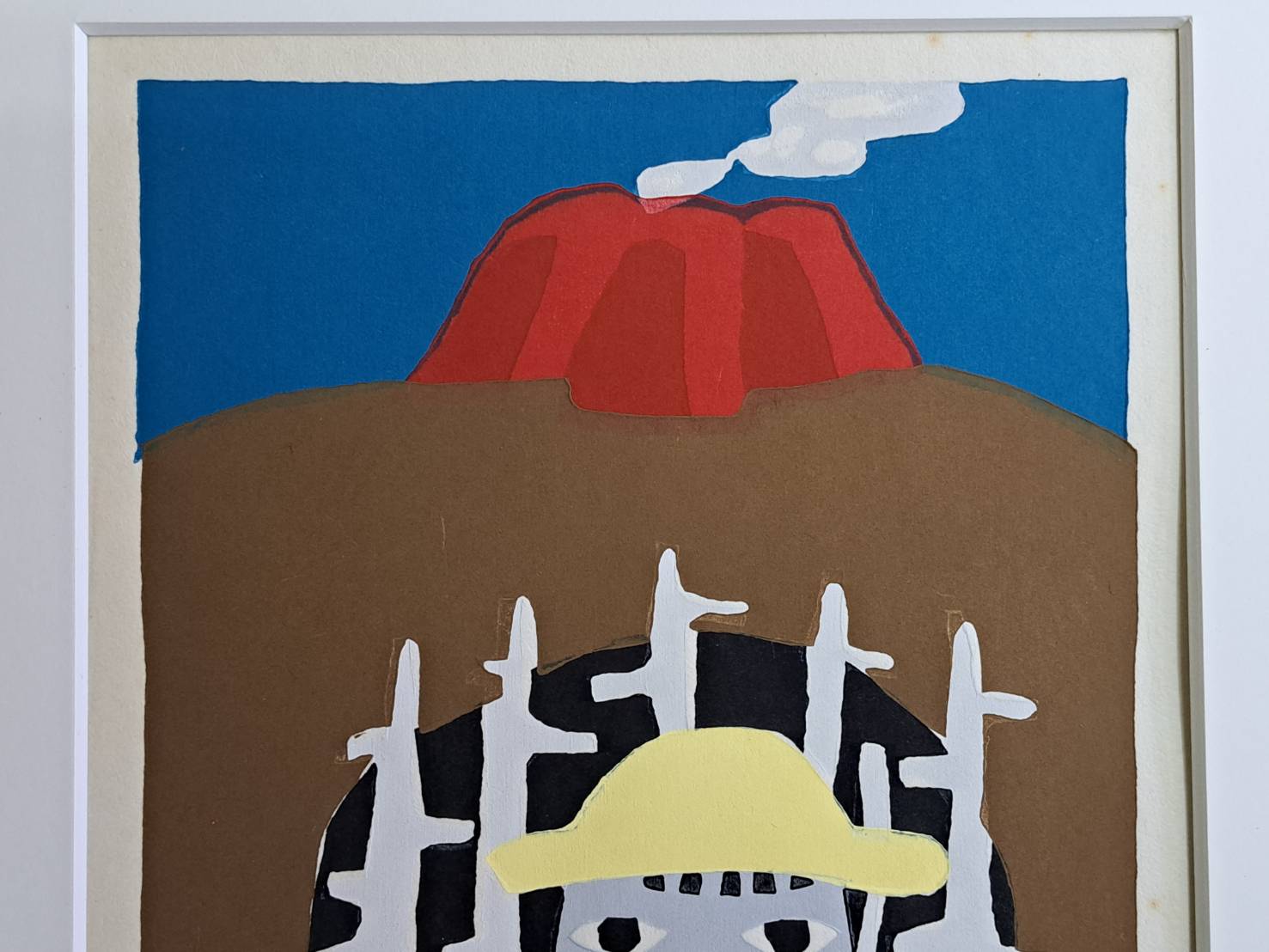 畦地梅太郎 「峠をこえて」 1978年 木版画 リトグラフ 畦地梅太郎「峠