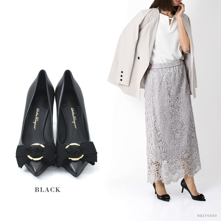 フェラガモ パンプス TALLA (タッラ) ポインテッドトゥ レザー 0684800