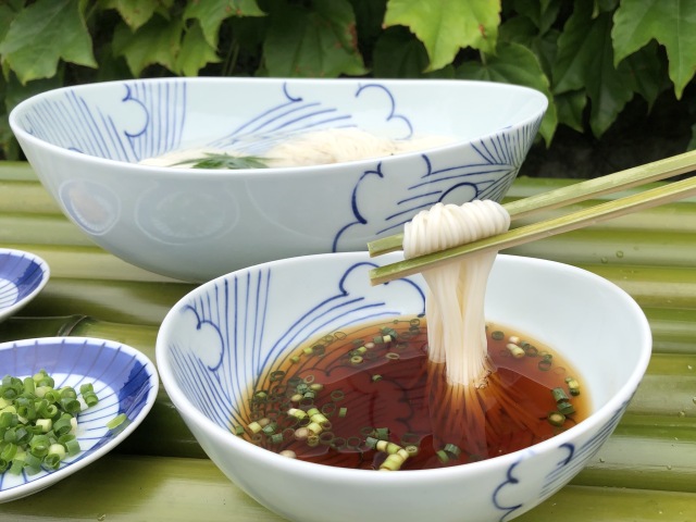 BOTAN楕円組鉢（盛鉢1個、取鉢2個）しん窯青花匠