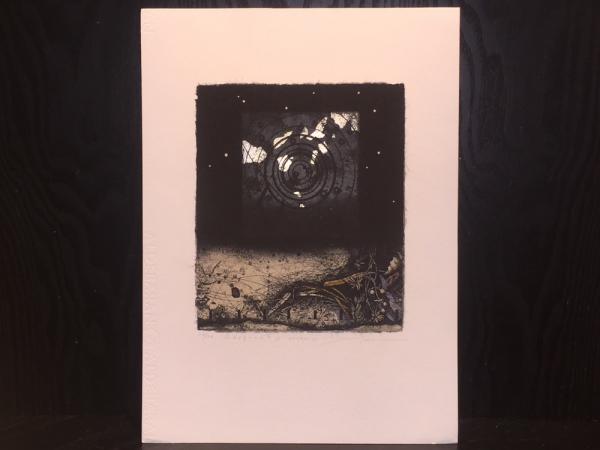 銅版画（エッチング・アクワチント今村由男「開く時」直筆サイン 額装