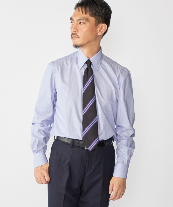 SHIPS別注】Errico Formicola: DALIO ヘアライン ストライプ シャツ