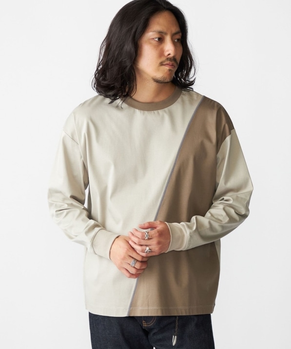 SHIPS: カラースラント パネル 長袖 Tシャツ｜ SHIPS 公式サイト