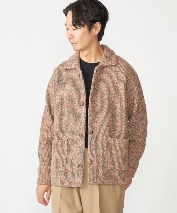 SHIPS: ミックス ヤーン ポロ ニット カーディガン カバーオール