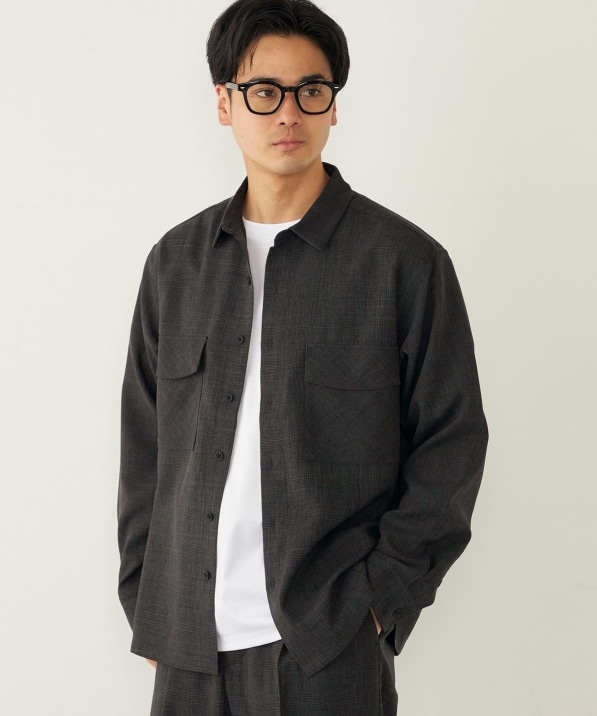 SHIPS Colors:〈洗濯機可能〉ウーリー ボックス シャツ(セットアップ