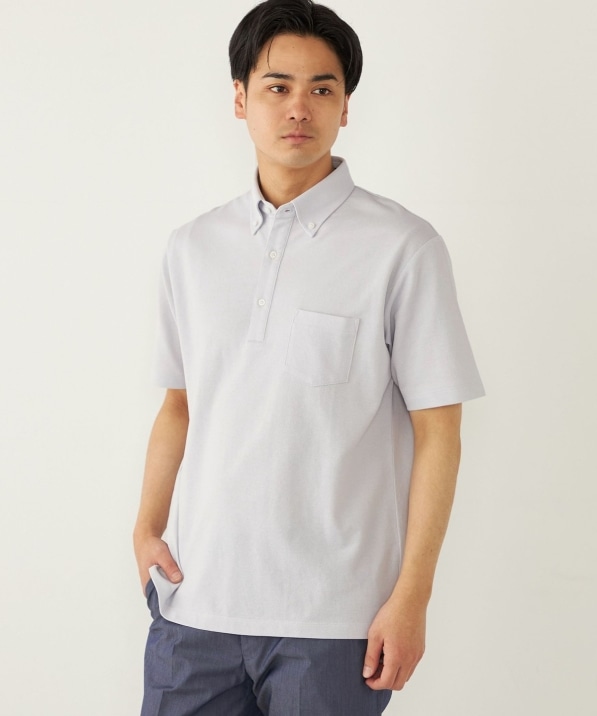 SHIPS Colors: 〈吸水速乾〉カノコ ボタンダウン 半袖 ポロシャツ