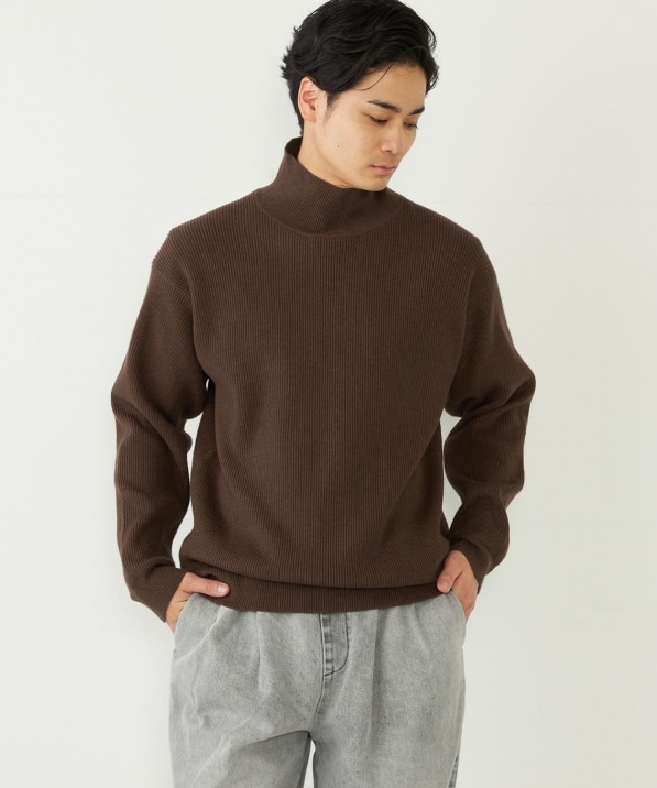 SHIPS Colors:〈洗濯機可能〉畔編み ハイネック ニット｜ SHIPS 公式サイト