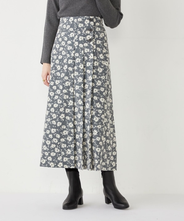 SHIPS Colors:〈手洗い可能〉フラワー プリント ラップ スカート