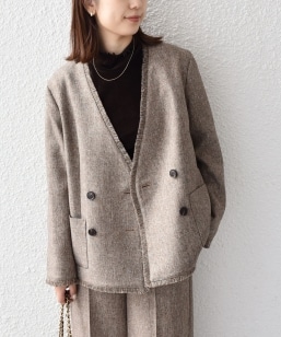 quaranciel:〈洗濯機可能〉ライト スタンドカラー ナイロン ロング