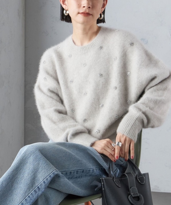 手洗い可能〉ビジュー FOX クルーネック プルオーバー｜ SHIPS 公式サイト