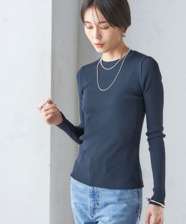 手洗い可能〉レーヨン ポリ リブ クルーネック プルオーバー｜ SHIPS