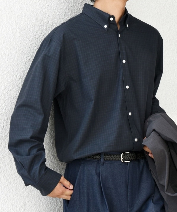 SHIPS any:〈洗濯機可能〉ブラッシュド トラッド チェック ボタン