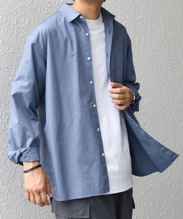 SHIPS any:〈洗濯機可能〉コットン ガーメントダイ レギュラーカラー