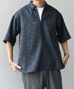 SHIPS any: ピュアリネン バンド スキッパー ハーフスリーブ プル