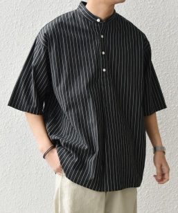 SHIPS any:〈洗濯機可能〉コットン/リネン 7分袖 レギュラー シャツ