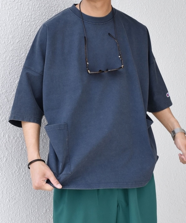 SHIPS any別注】Champion: ブリーチ ドルマン キャンプポケット T