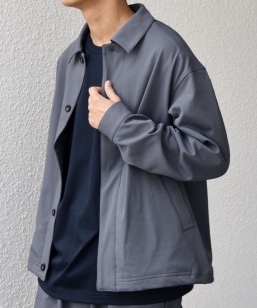 SHIPS: 〈手洗い可能・ストレッチ・防シワ〉シャツ ジップ ブルゾン