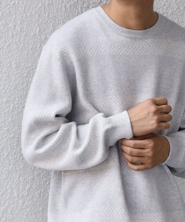 SHIPS any:〈手洗い可能〉コットン カシミヤ スウェットライク ニット