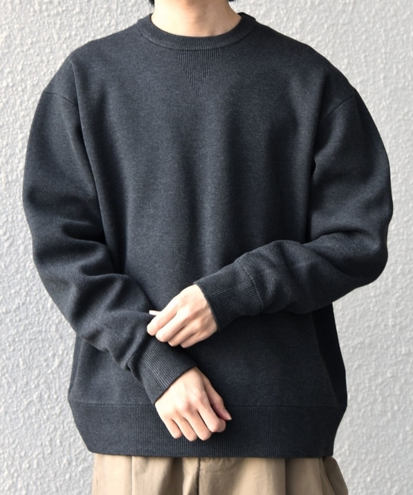 SHIPS any:〈手洗い可能〉ミラノリブ コットンライク クルーネック