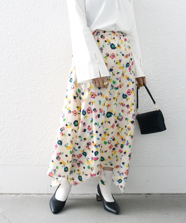 SHIPS any:〈洗濯機可能〉SPRINTEX フラワー プリント ギャザー