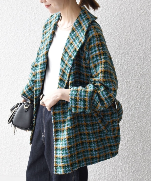 SHIPS any: ブロック ツイード コクーン コート｜ SHIPS 公式サイト