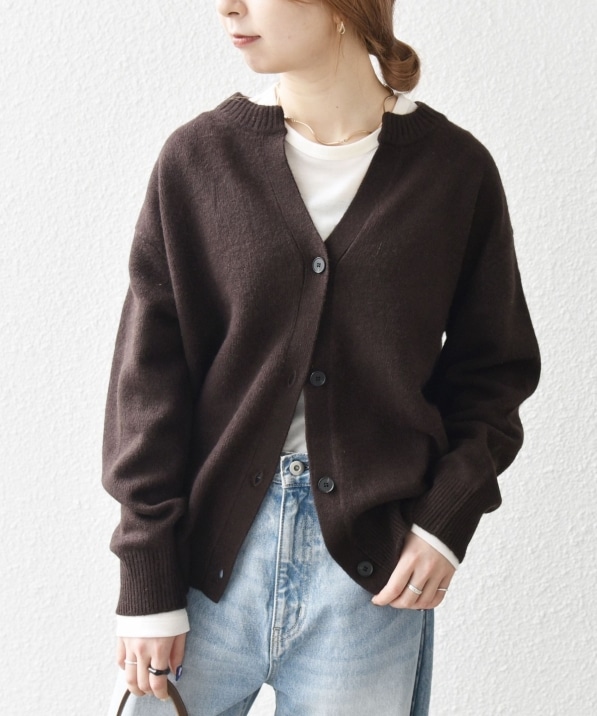 SHIPS any:〈手洗い可能〉AQUA カシミヤ ミックス スキッパー