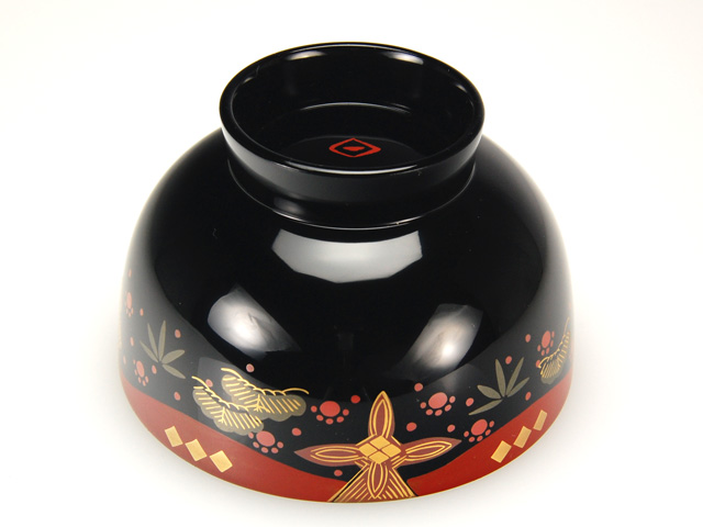 木製本漆塗 白木屋漆器店オンラインショップ＜黒＞3.55汁椀 会津絵