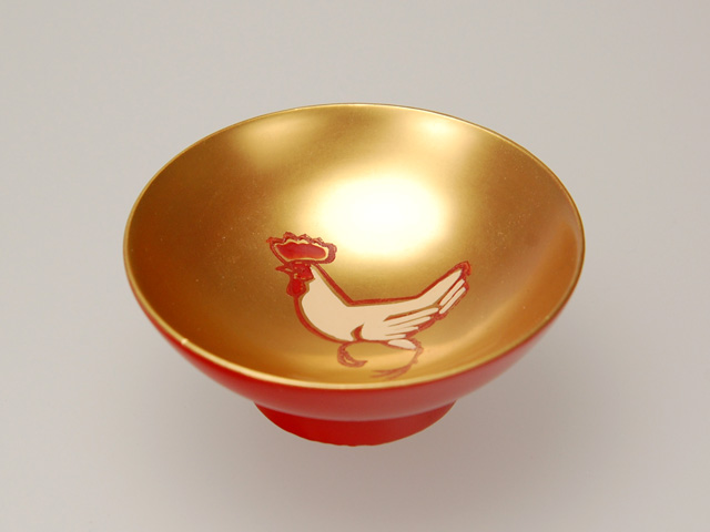 木製本漆塗 白木屋漆器店オンラインショップ＜洗朱内金地＞2.2小盃 とり