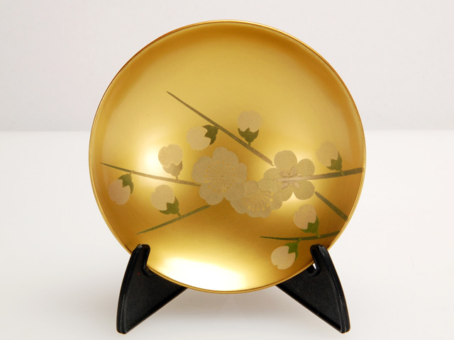 木製本漆塗 白木屋漆器店オンラインショップ＜本朱内金地＞3.0単盃 2月梅