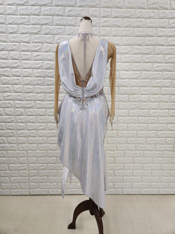 試着・レンタル・購入】社交ダンスドレス シルバー Lサイズ ラテン