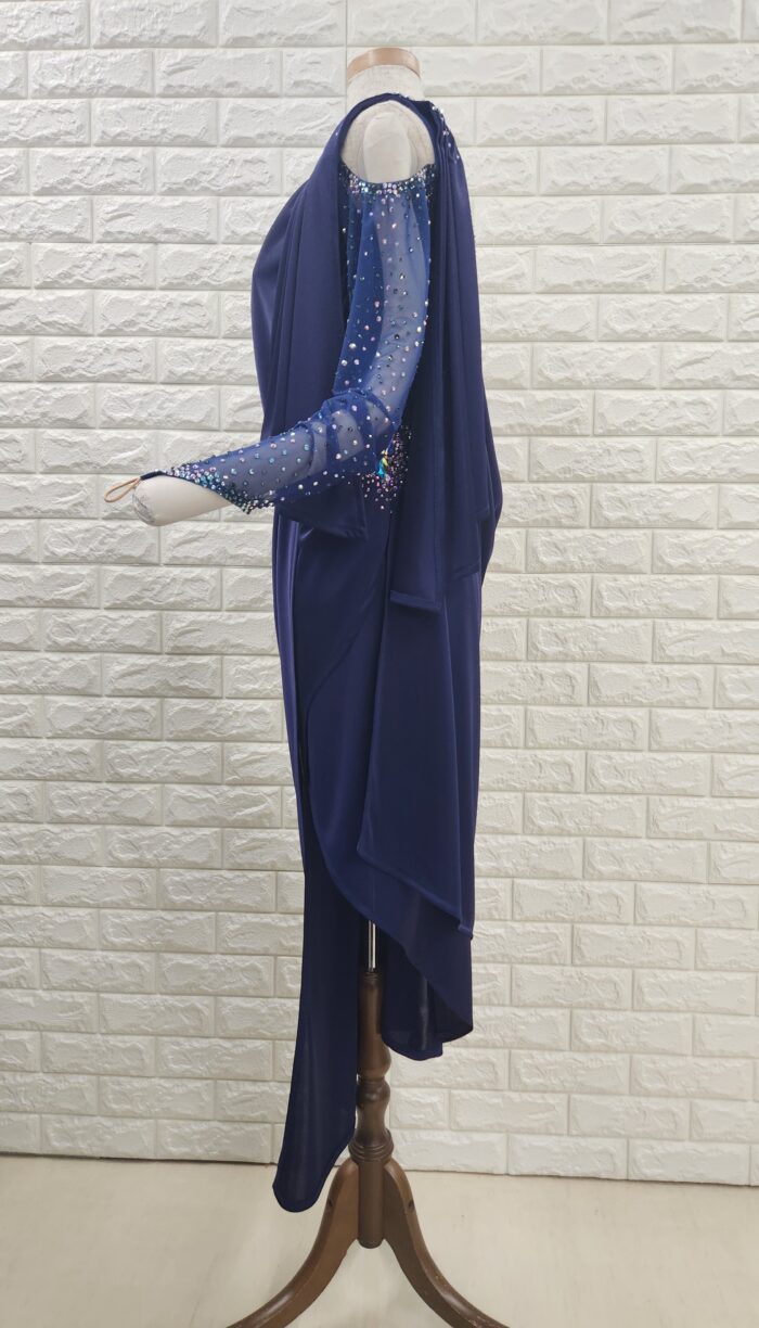 試着・レンタル・購入】社交ダンスドレス Lサイズ ネイビーラテン