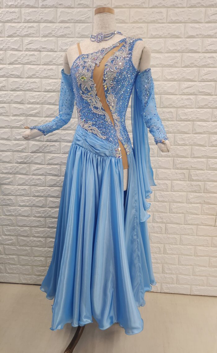 試着・レンタル・購入】社交ダンスドレス アメリカンスムース ブルー