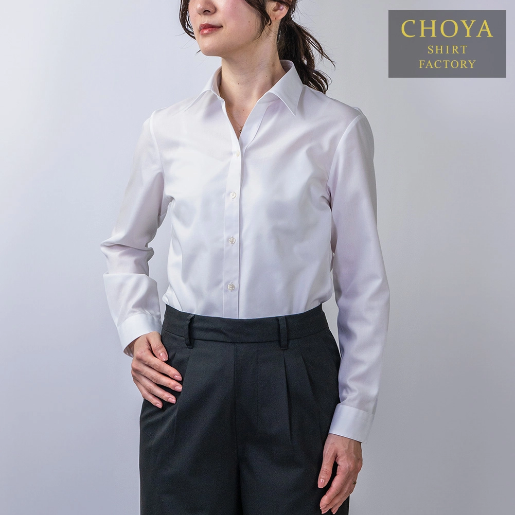 ブラウス 無地 ホワイト CHOYA SHIRT FACTORY｜CHOYA SHIRT（チョーヤ