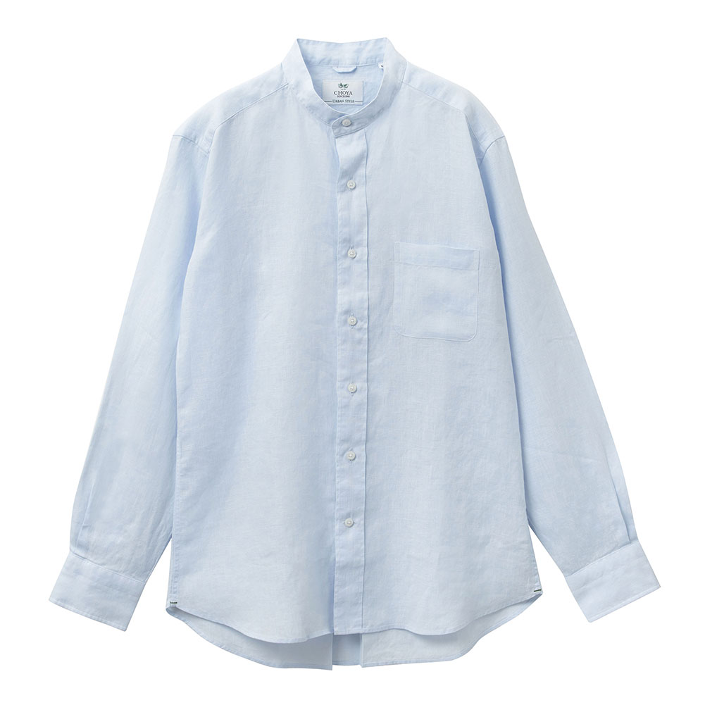 CHOYA URBAN STYLE カジュアルシャツ リネンシャツ スタンドカラー