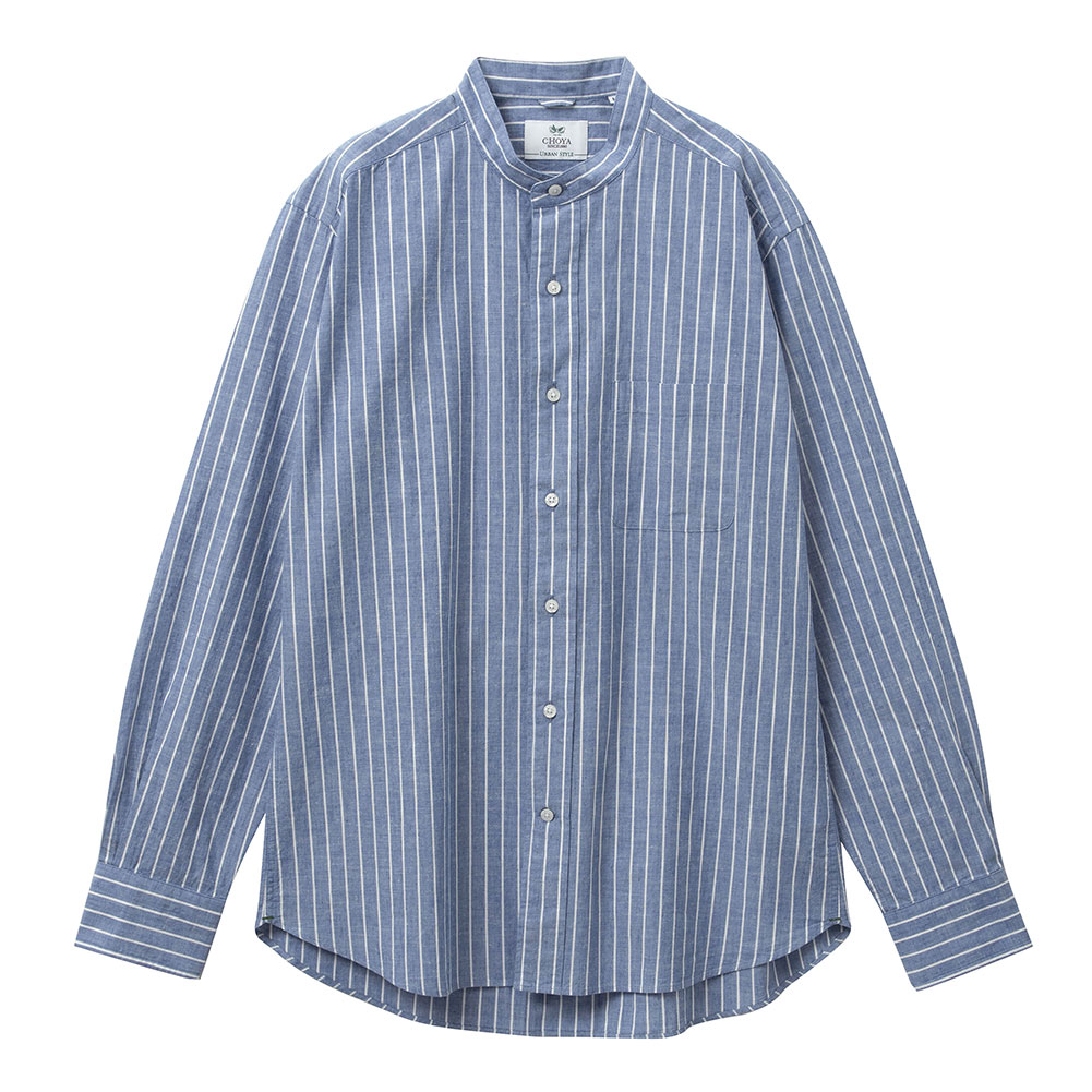 CHOYA URBAN STYLE カジュアルシャツ リネンシャツ スタンドカラー