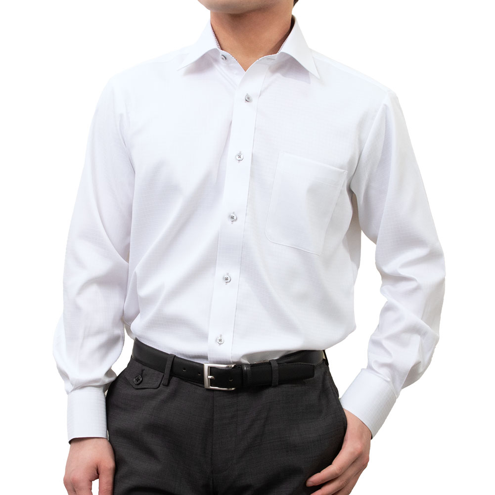 ワイシャツ ホワイト ドビー エバーフィール SWAN・ブルーレーベル