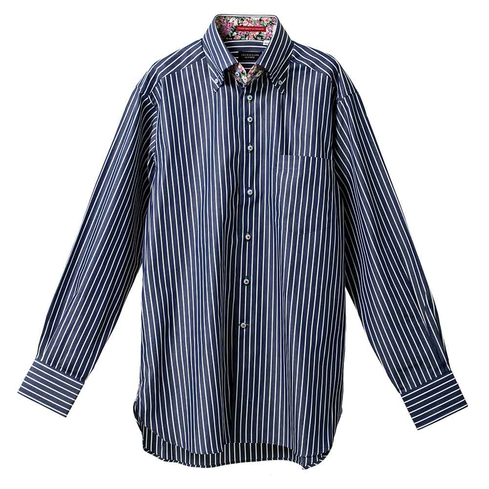 ワイシャツ ストライプ ネイビー ブロード LOUIS & CLERK｜STYLE WORKS