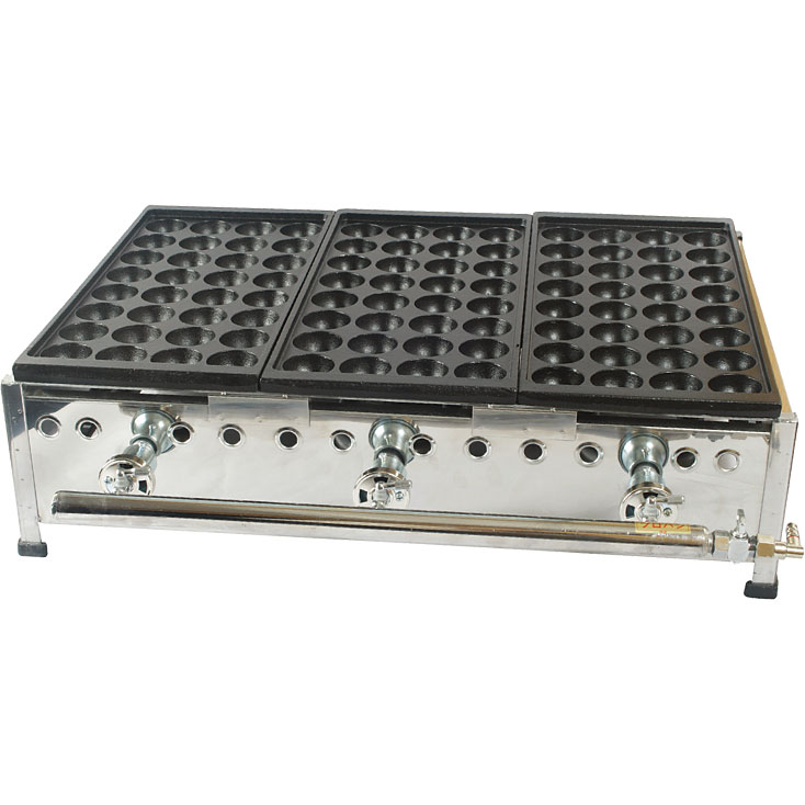 ジャンボ たこ焼き台 32穴 LPガス 322S 2連 - 調理器具のSHOKUBI