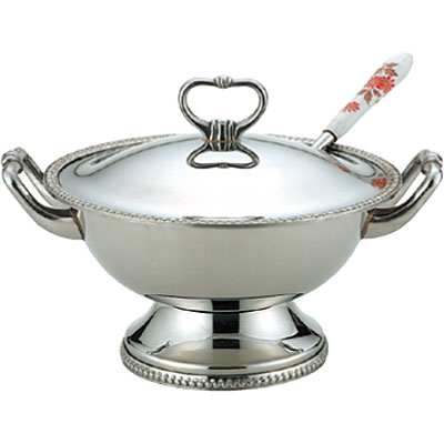 スギコ 18-8 ステンレス スープチューリン 丸型 SH-4308 小 - 調理器具