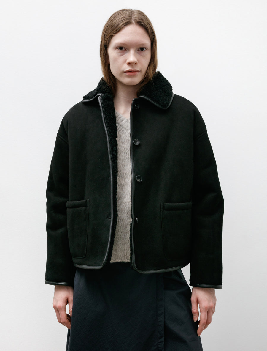 Cawley Suede Back Curly Hair Avis Jacket Black – Neighbour