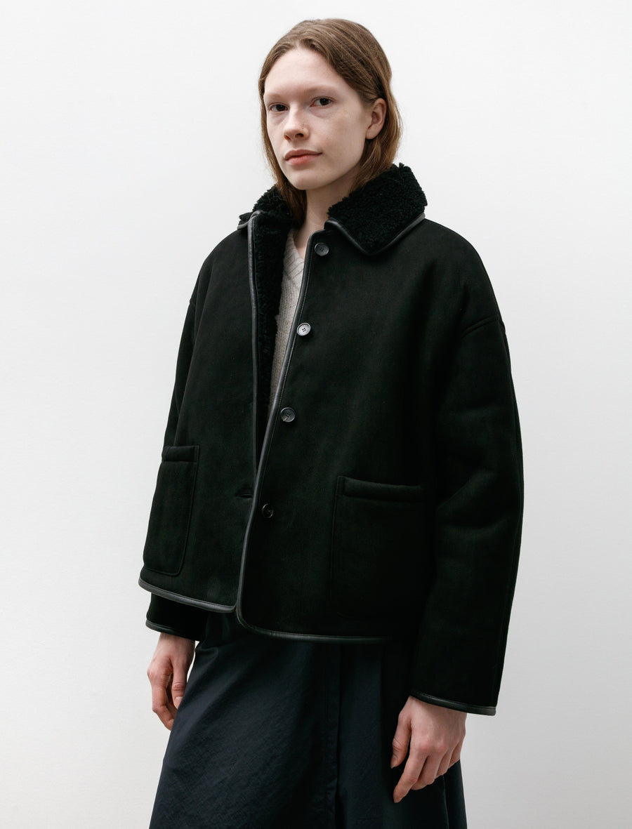 Cawley Suede Back Curly Hair Avis Jacket Black – Neighbour