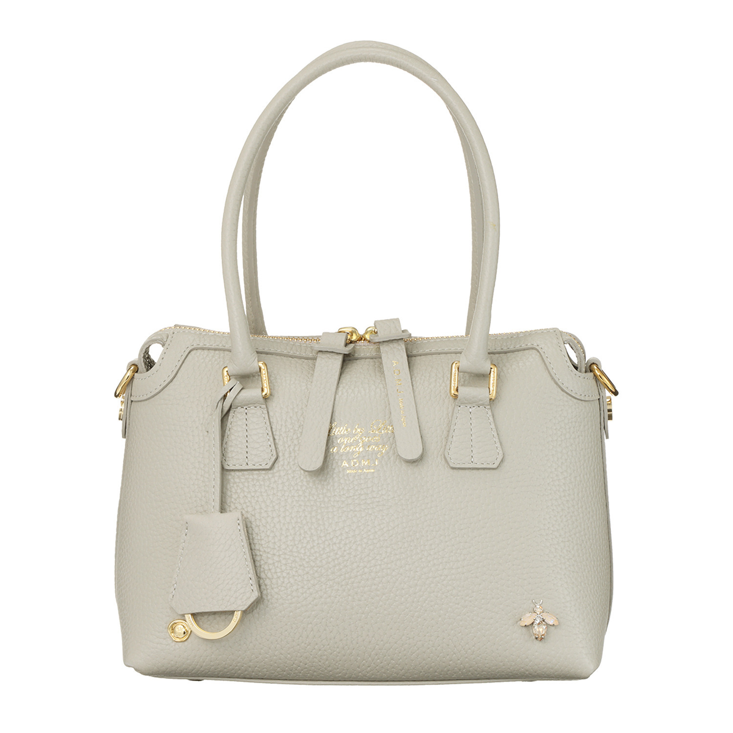 エーディーエムジェイ THE BEE 牛革シュリンク型押し ボストン