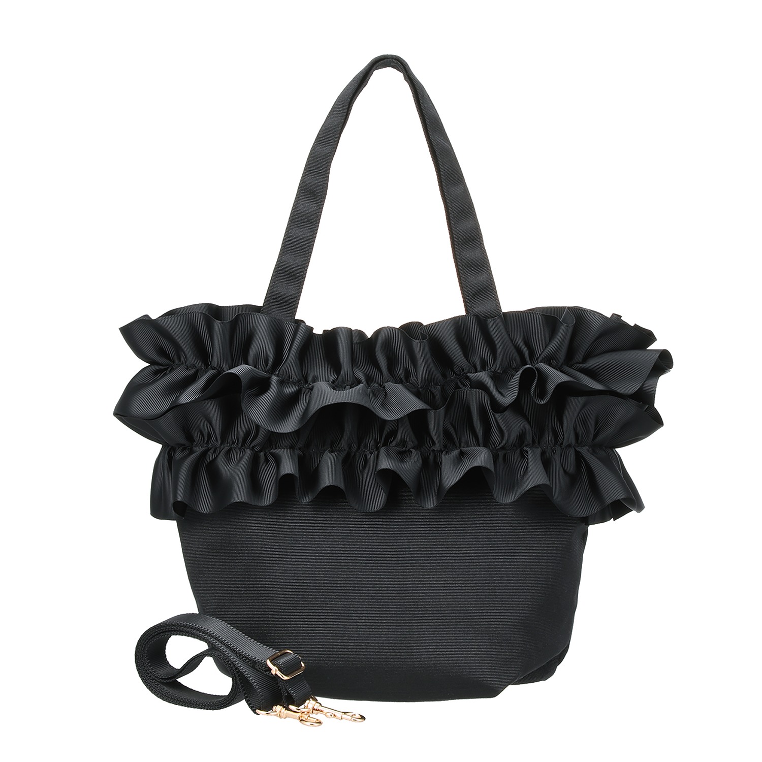 ジュエルレース バイ ブルーミング フリル巾着 3ウェイトートバッグ