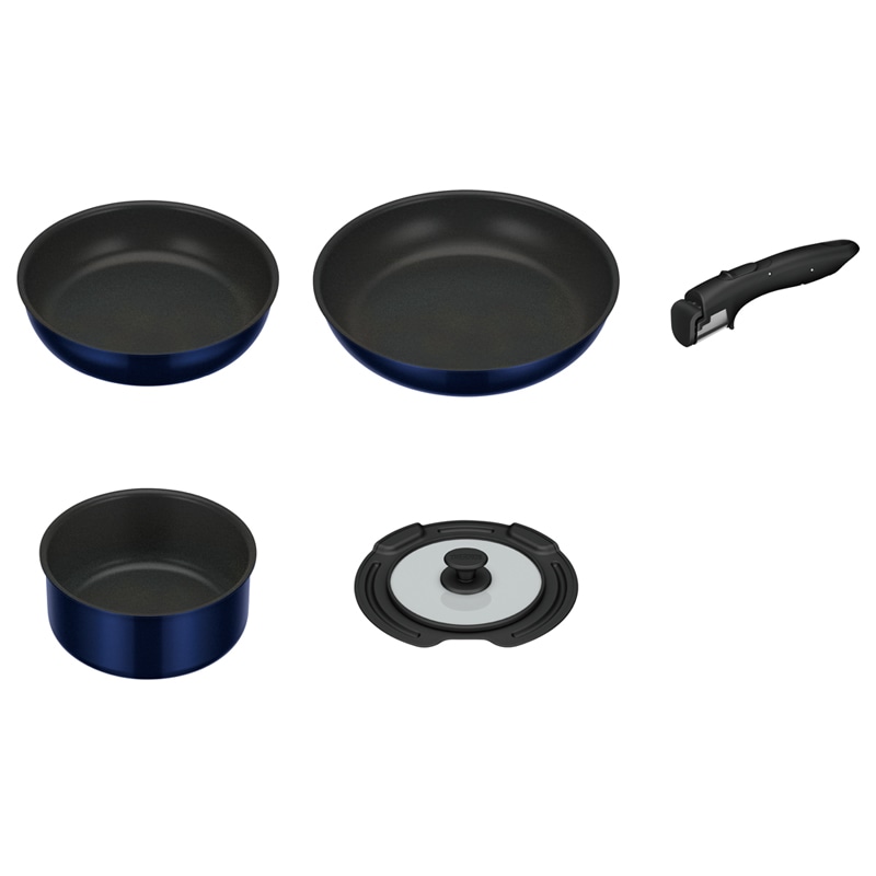 公式通販】取っ手のとれるフライパン5点セット KSE-5A ディープブルー